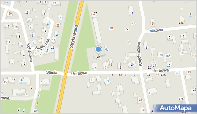 Łódź, Herbowa, 4a, mapa Łodzi