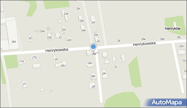 Łódź, Henrykowska, 19a, mapa Łodzi