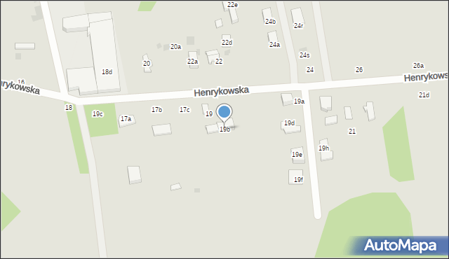 Łódź, Henrykowska, 19b, mapa Łodzi