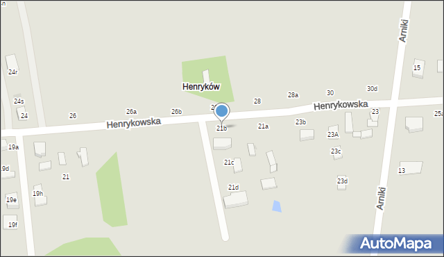Łódź, Henrykowska, 21b, mapa Łodzi