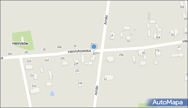 Łódź, Henrykowska, 23, mapa Łodzi