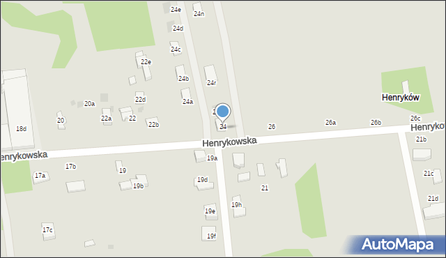 Łódź, Henrykowska, 24t, mapa Łodzi