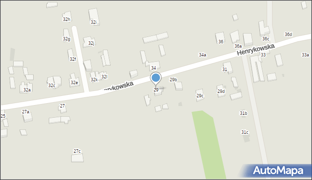 Łódź, Henrykowska, 29, mapa Łodzi