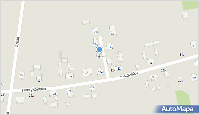 Łódź, Henrykowska, 32f, mapa Łodzi