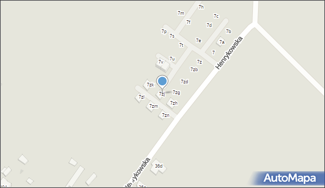 Łódź, Henrykowska, 7zj, mapa Łodzi