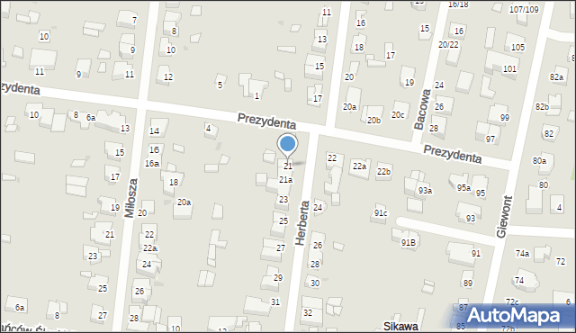 Łódź, Herberta Zbigniewa, 21, mapa Łodzi