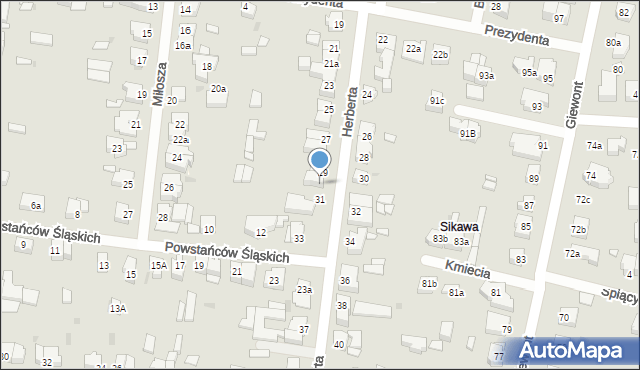 Łódź, Herberta Zbigniewa, 29a, mapa Łodzi