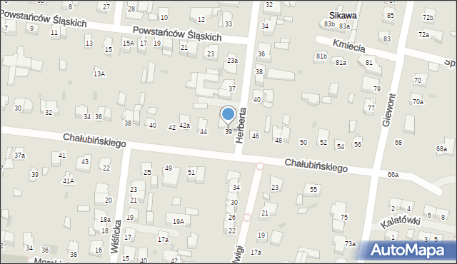 Łódź, Herberta Zbigniewa, 39, mapa Łodzi