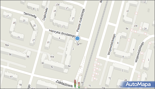 Łódź, Henryka Brodatego, 2a, mapa Łodzi