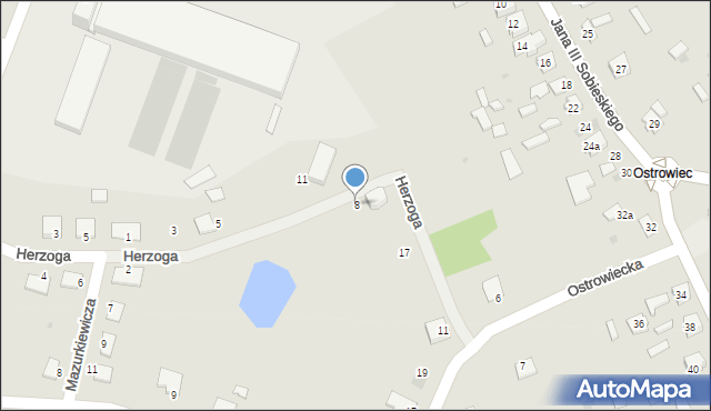 Lubaczów, Herzoga Franciszka, ppłk., 8, mapa Lubaczów