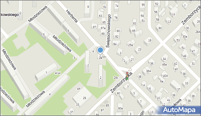 Lublin, Herberta Zbigniewa, 2a, mapa Lublina