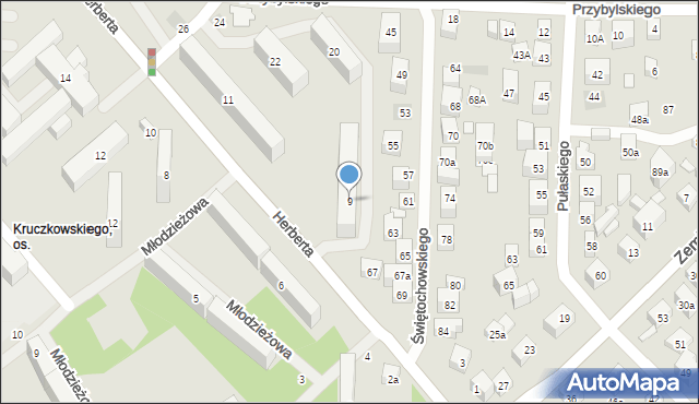 Lublin, Herberta Zbigniewa, 9, mapa Lublina