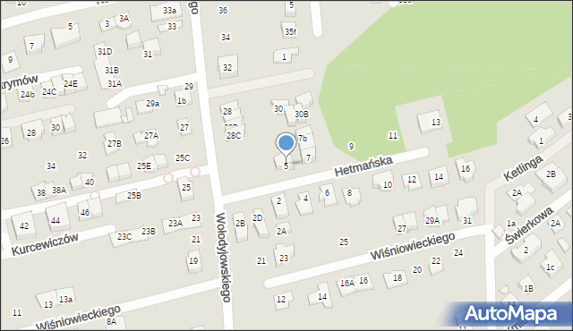 Marki, Hetmańska, 5, mapa Marki
