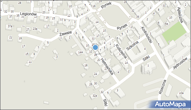 Mielec, Hetmańska, 16, mapa Mielca