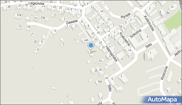 Mielec, Hetmańska, 18, mapa Mielca