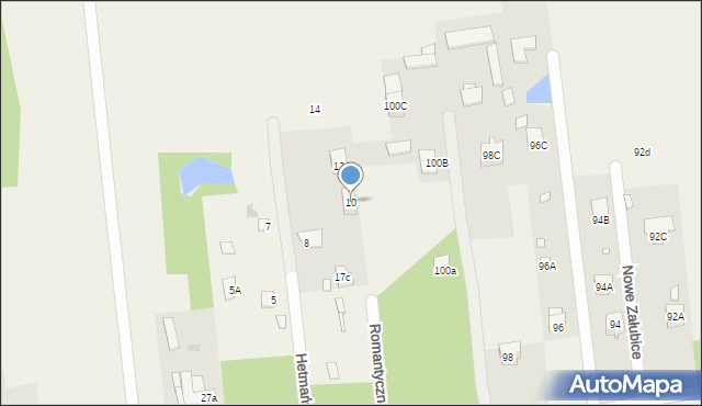 Nowe Załubice, Hetmańska, 10, mapa Nowe Załubice