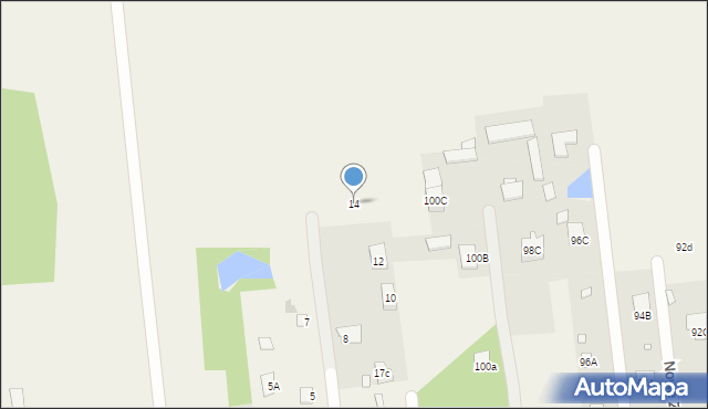 Nowe Załubice, Hetmańska, 14, mapa Nowe Załubice