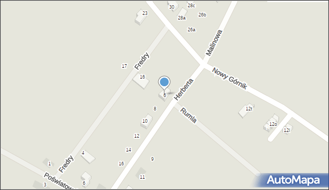 Oława, Herberta Zbigniewa, 6, mapa Oława