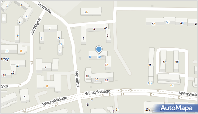 Olsztyn, Herberta Zbigniewa, 10, mapa Olsztyna