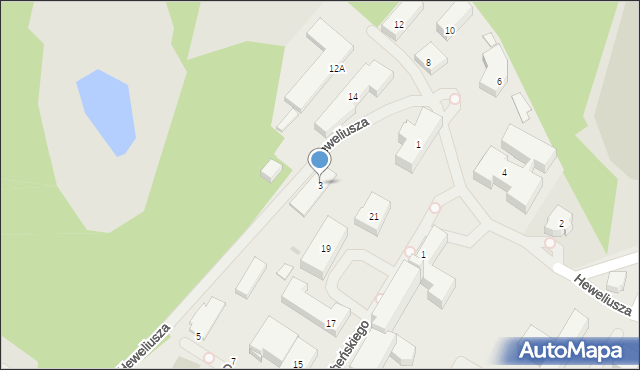 Olsztyn, Heweliusza Jana, 3, mapa Olsztyna