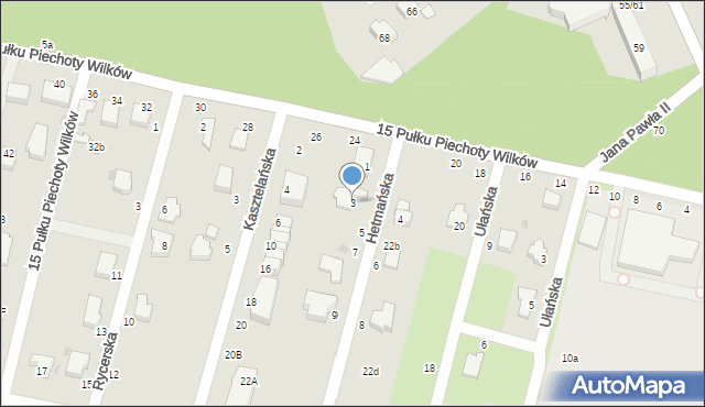Pabianice, Hetmańska, 3, mapa Pabianic