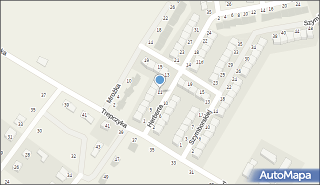 Pępowo, Herberta Zbigniewa, 11, mapa Pępowo