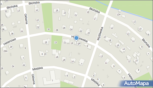 Podkowa Leśna, Helenowska, 17a, mapa Podkowa Leśna