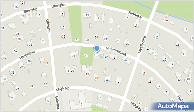 Podkowa Leśna, Helenowska, 21, mapa Podkowa Leśna