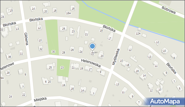 Podkowa Leśna, Helenowska, 22, mapa Podkowa Leśna