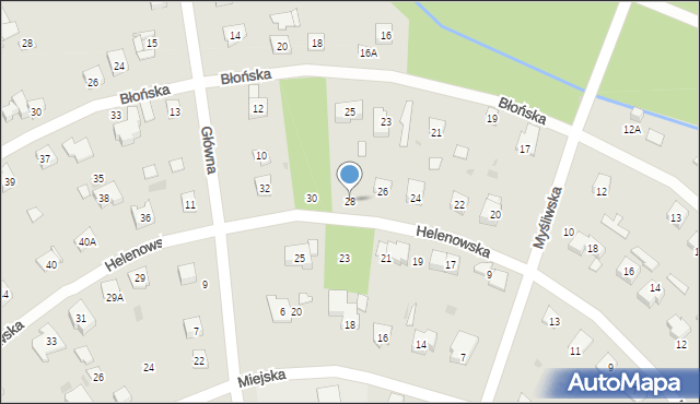 Podkowa Leśna, Helenowska, 28, mapa Podkowa Leśna