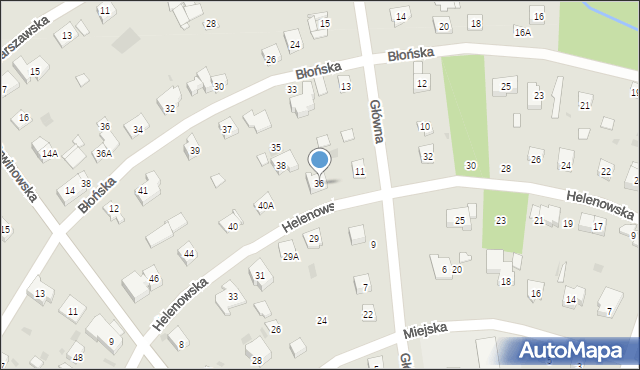 Podkowa Leśna, Helenowska, 36, mapa Podkowa Leśna