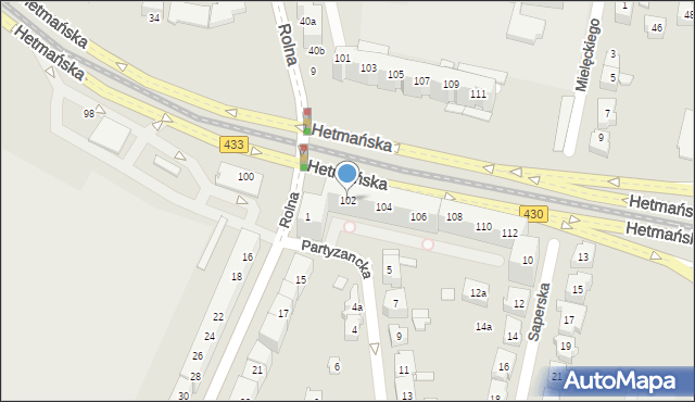 Poznań, Hetmańska, 102, mapa Poznania