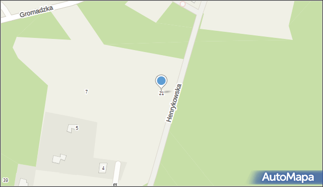 Prace Duże, Henrykowska, 21, mapa Prace Duże