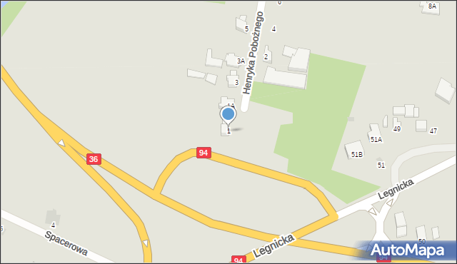 Prochowice, Henryka Pobożnego, 1, mapa Prochowice