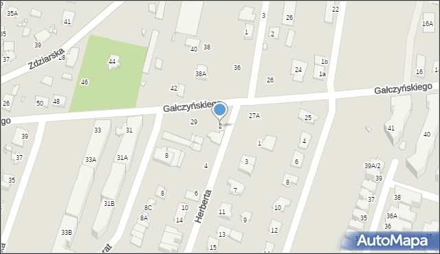 Pruszków, Herberta Zbigniewa, 2, mapa Pruszków