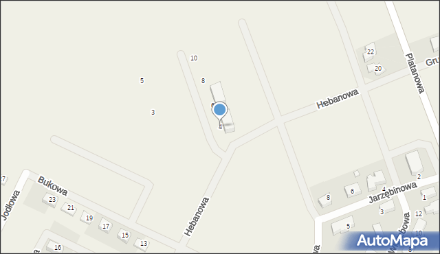 Psarskie, Hebanowa, 4, mapa Psarskie