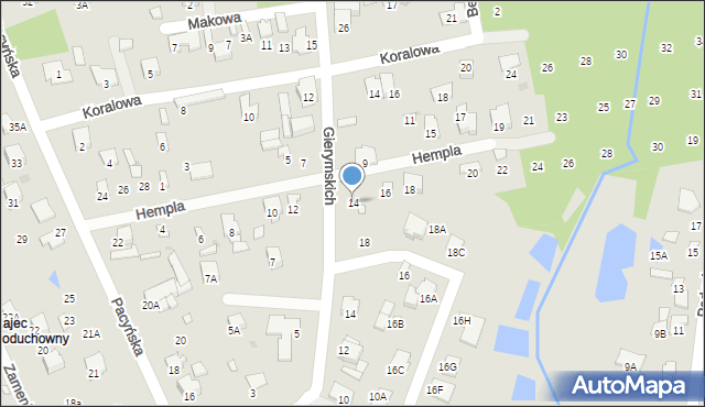 Radom, Hempla Stanisława, 14, mapa Radomia