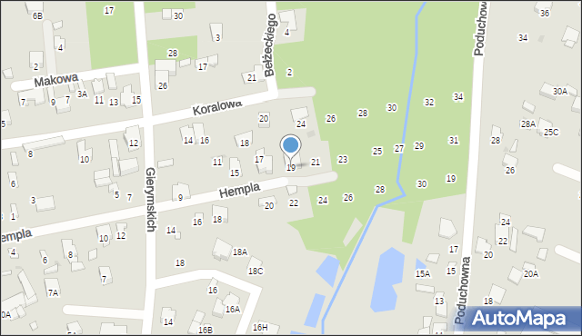 Radom, Hempla Stanisława, 19, mapa Radomia