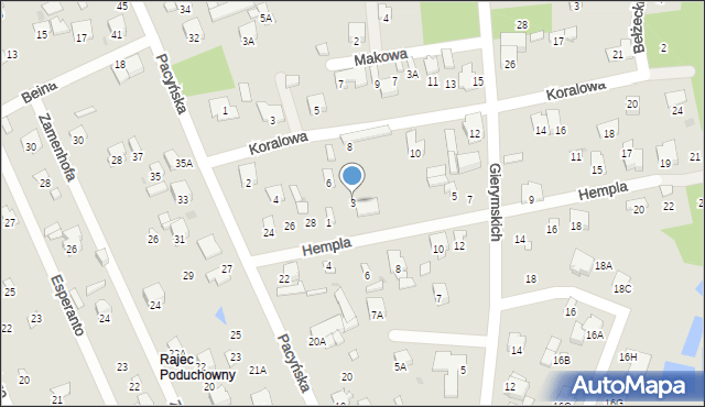 Radom, Hempla Stanisława, 3, mapa Radomia