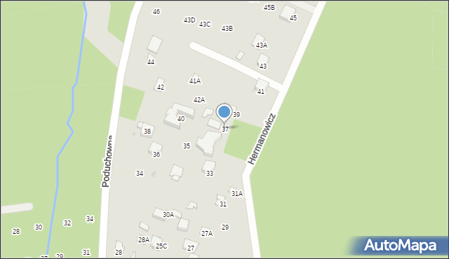 Radom, Hermanowicz Haliny, 37, mapa Radomia