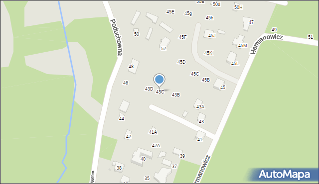 Radom, Hermanowicz Haliny, 43C, mapa Radomia