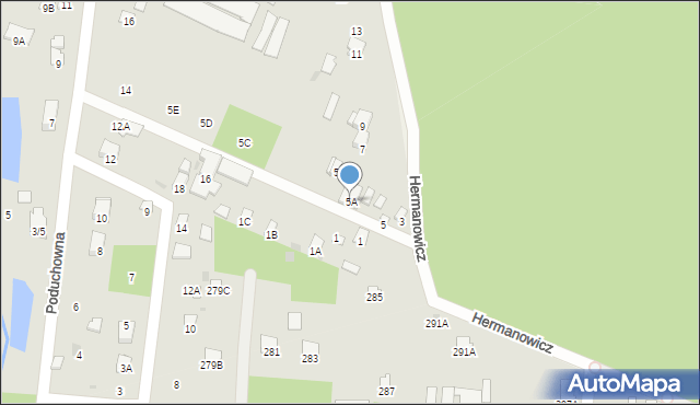 Radom, Hermanowicz Haliny, 5A, mapa Radomia