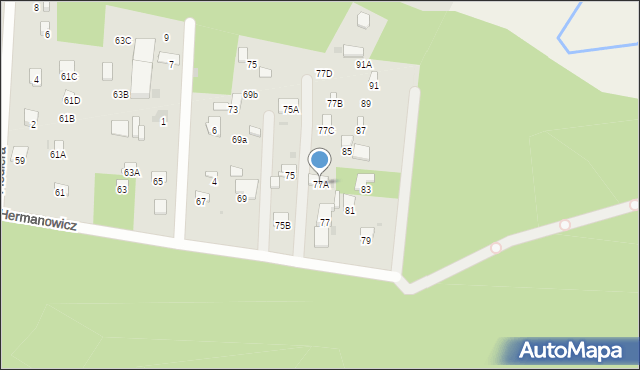 Radom, Hermanowicz Haliny, 77A, mapa Radomia