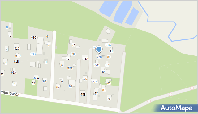 Radom, Hermanowicz Haliny, 77B, mapa Radomia