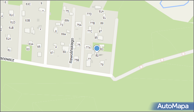 Radom, Hermanowicz Haliny, 81, mapa Radomia