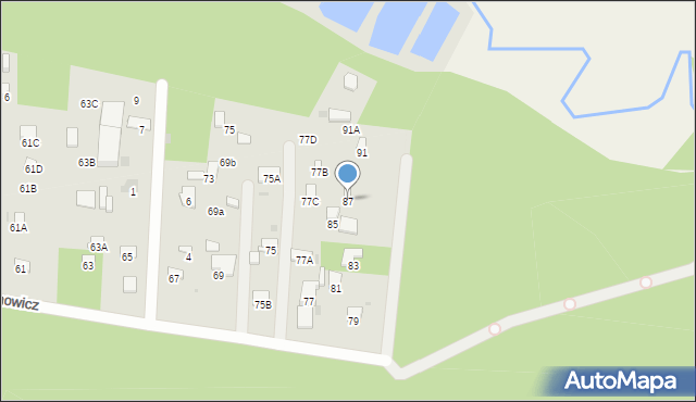 Radom, Hermanowicz Haliny, 87, mapa Radomia
