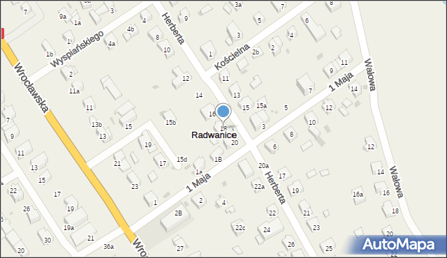 Radwanice, Herberta Zbigniewa, 18, mapa Radwanice