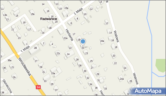 Radwanice, Herberta Zbigniewa, 21, mapa Radwanice