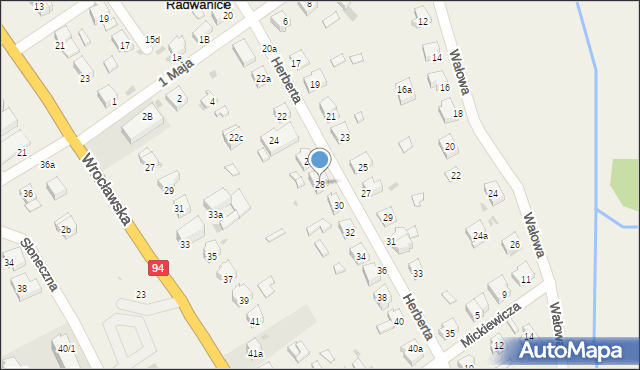 Radwanice, Herberta Zbigniewa, 28, mapa Radwanice
