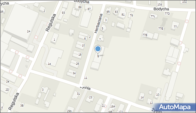 Reguły, Herbaciana, 9, mapa Reguły